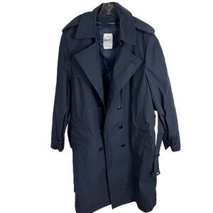 US Air Force Military All Weather Uniform Trench Coat 44XL Zip Lined Liner Blue